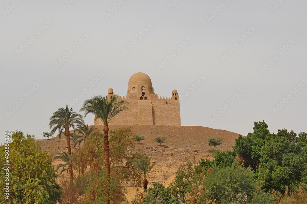 The beautiful Agha Khan palace overlooking the River Nile in Aswan in Egypt