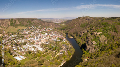 aerial landscape, agriculture, architecture, bad kreuznach, bad muenster am stein, blue, building, climbing, clouds, countryside, drone, ebernburg, europe, from above, germany, grapevine, green, hikin photo