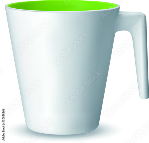 White ceramic mug. Illustration EPS-10