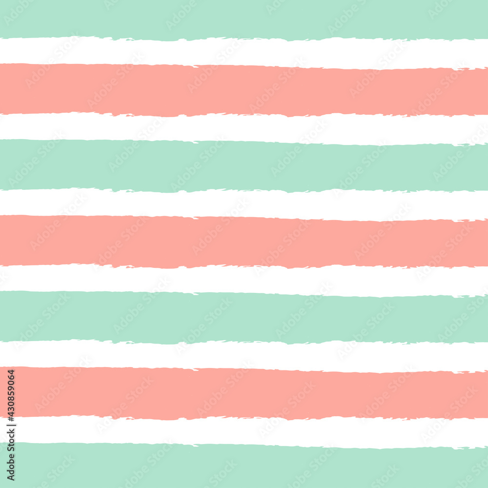 Pastel Mint And Coral Grunge Brush Stripes Pastel Mint And Coral Grunge Brush Stripes