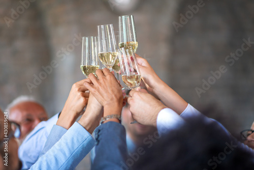 Business people celebrating success