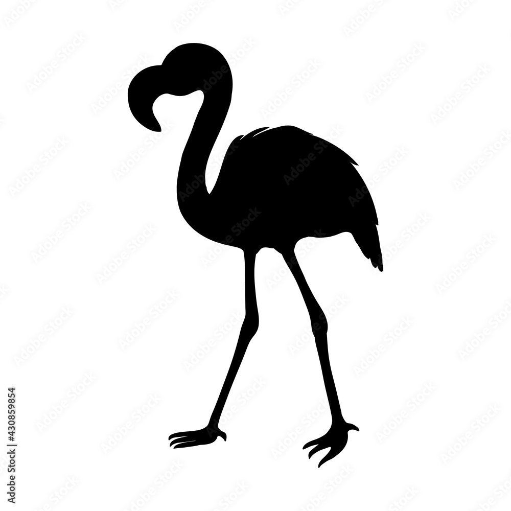 Obraz premium Flamingo isolated. Silhouette flamingo, decorative flat design element.
