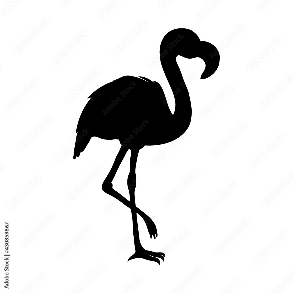 Fototapeta premium Flamingo isolated. Silhouette flamingo, decorative flat design element.