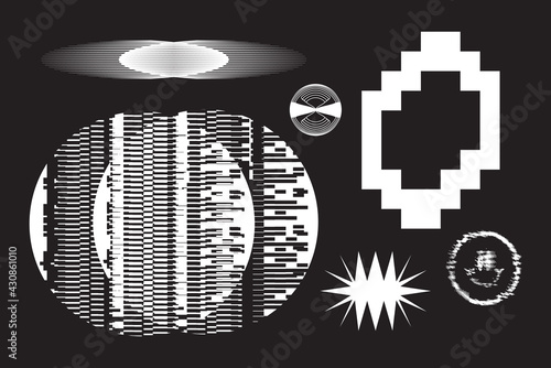 Strange Vector Shapes Collection. Geometric figures, distortion.