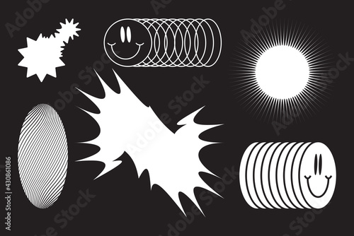 Strange Vector Shapes Collection. Geometric figures, distortion.