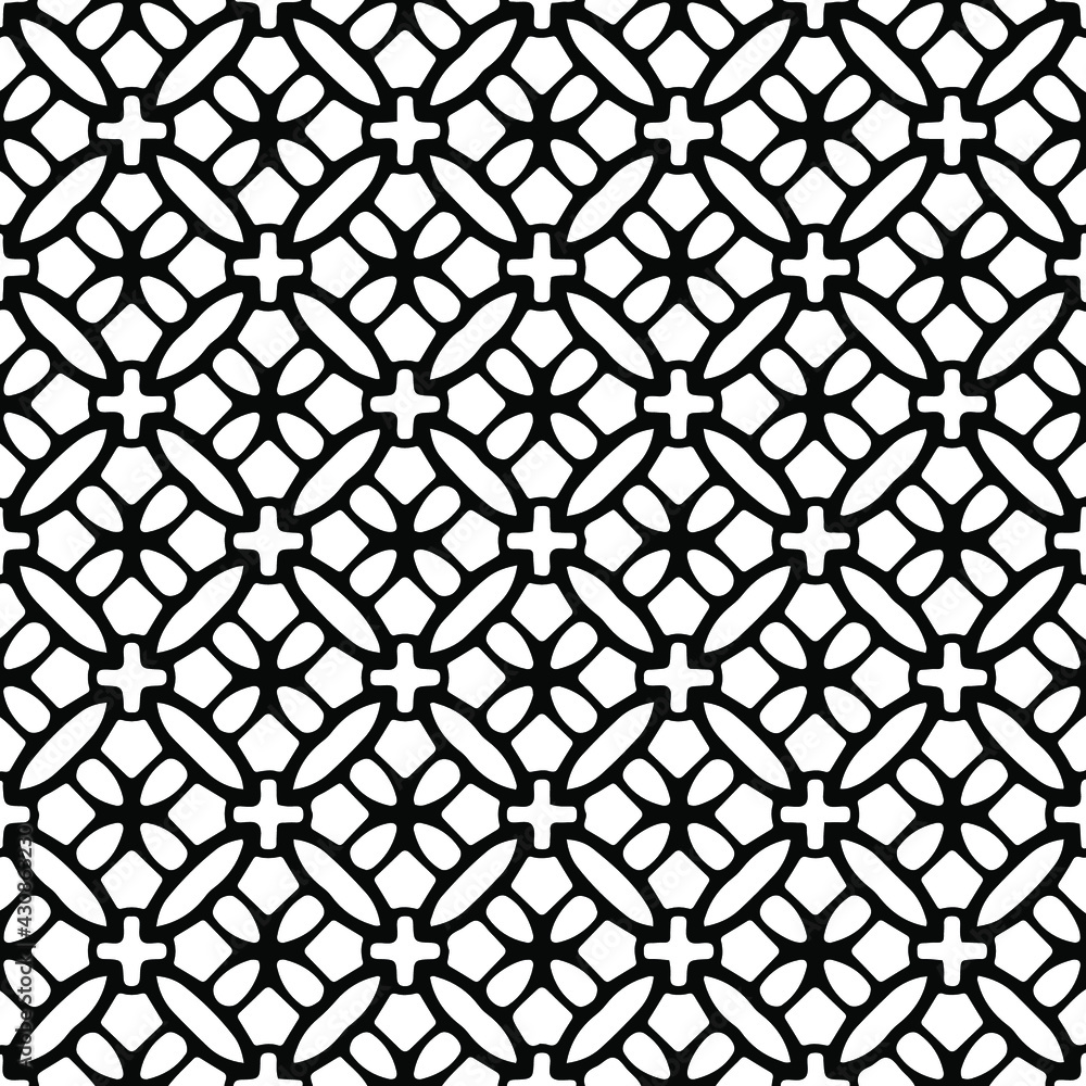 Naklejka premium Geometric vector pattern with triangular elements. Seamless abstract ornament for wallpapers and backgrounds. Black and white colors. 