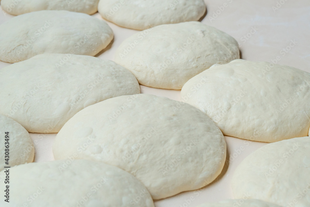 Fresh dough on the board, pizza, Georgian bread, shoti. Fresh dough on the board, pizza, Georgian bread, shoti.
