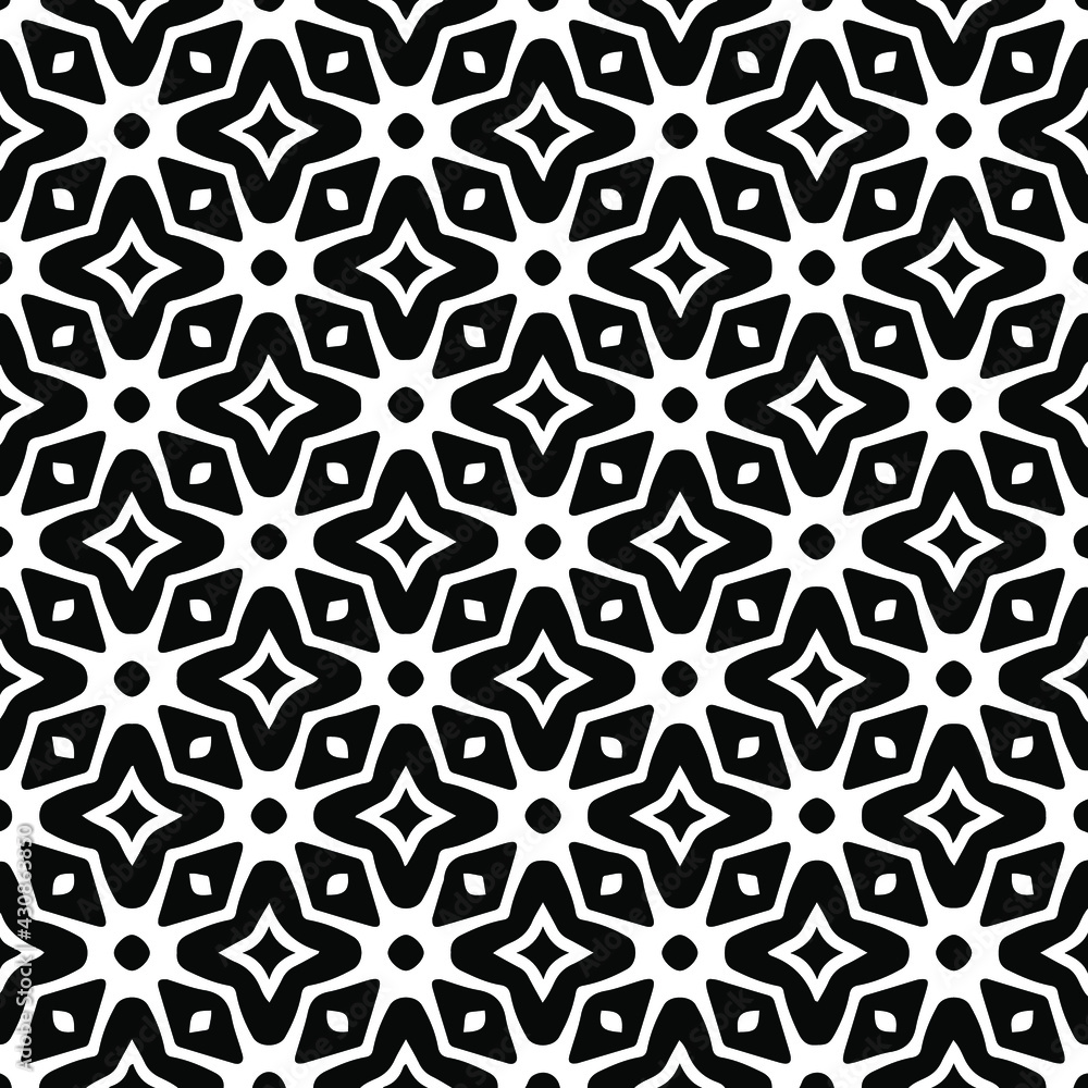 Geometric vector pattern with triangular elements. Seamless abstract ornament for wallpapers and backgrounds. Black and white colors. Geometric vector pattern with triangular elements. Seamless abstract ornament for wallpapers and backgrounds. Black and white colors.