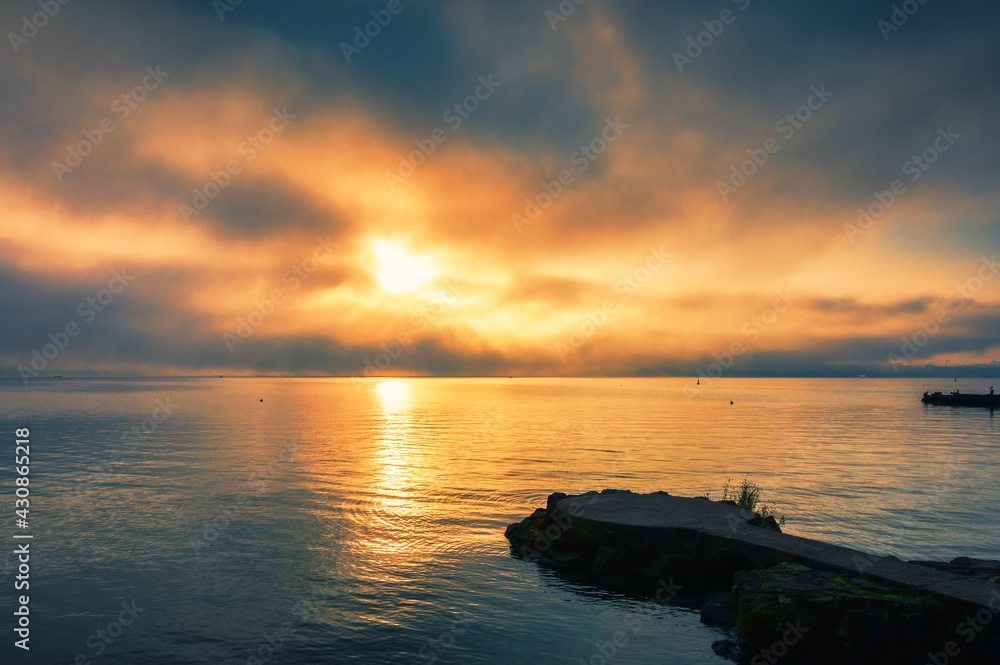 Magnifique lever du soleil à Chambésy plage