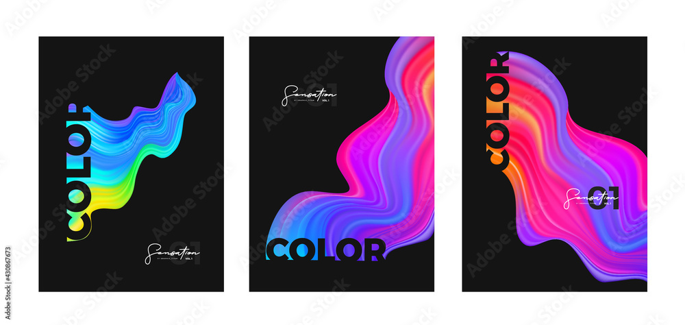 Colorful liquid wave background, Dynamic 3d color flow vector element for brochure, cover page, template. Colorful wavy vector illustration, Modern background design.