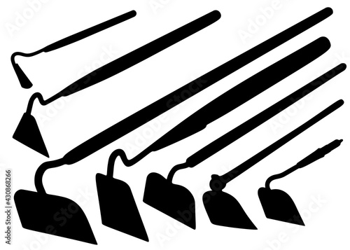 Garden hoe included. Vector image.