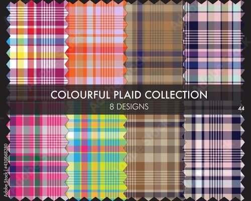 Colourful Plaid textured Seamless Pattern Collection
