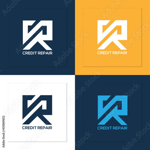 Credit Repair Real Estate CR Letter Logo Design