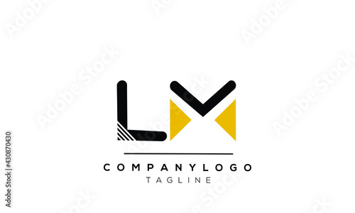 LM initials monogram letter text alphabet logo design	