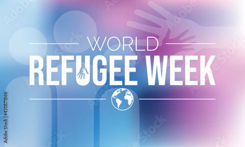World Refugee week is observed every year during June, they are person who has been forced to leave their country in order to escape war, persecution, or natural disaster. Vector illustration.
