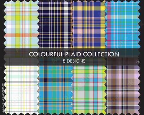 Colourful Plaid textured Seamless Pattern Collection