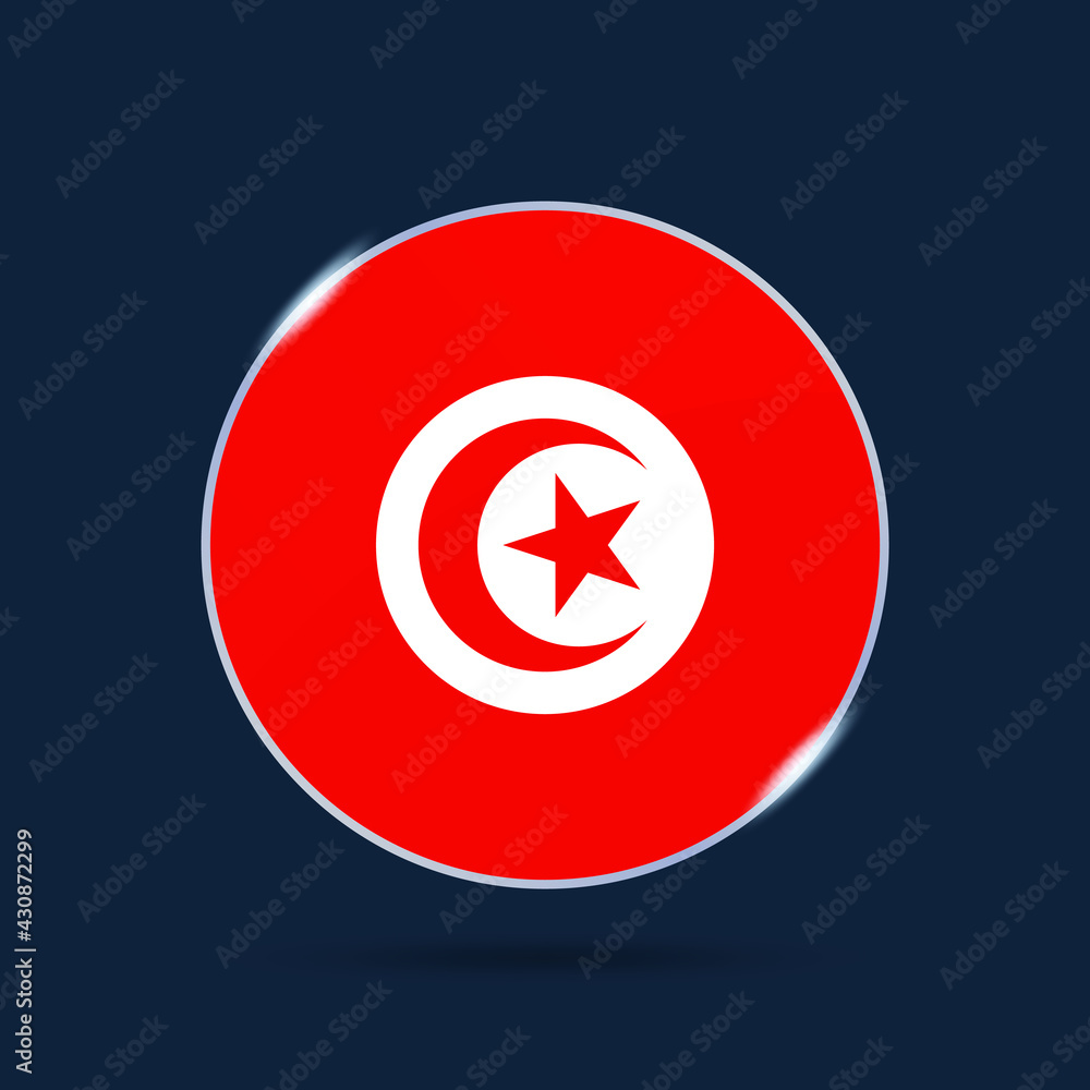 tunisia national flag Circle button Icon. Simple flag, official colors and proportion correctly. Flat vector illustration. tunisia national flag Circle button Icon. Simple flag, official colors and proportion correctly. Flat vector illustration.
