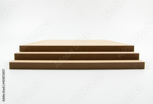 Raw MDF boards suitable for use in the furniture industry.