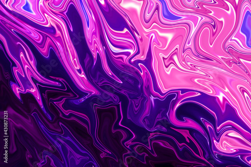 Abstract background fluid acrylic pink and blue painting. Neon Liquid texture. illustration in the fluid art style.