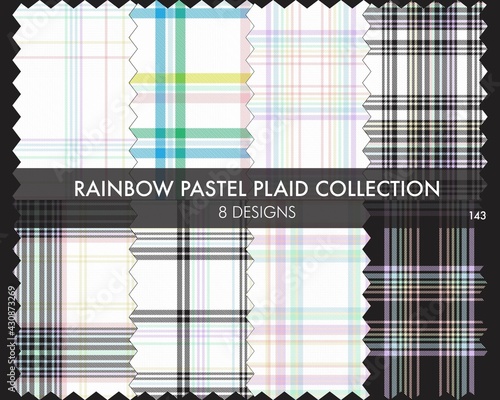 Rainbow Pastel Plaid Seamless Pattern Collection