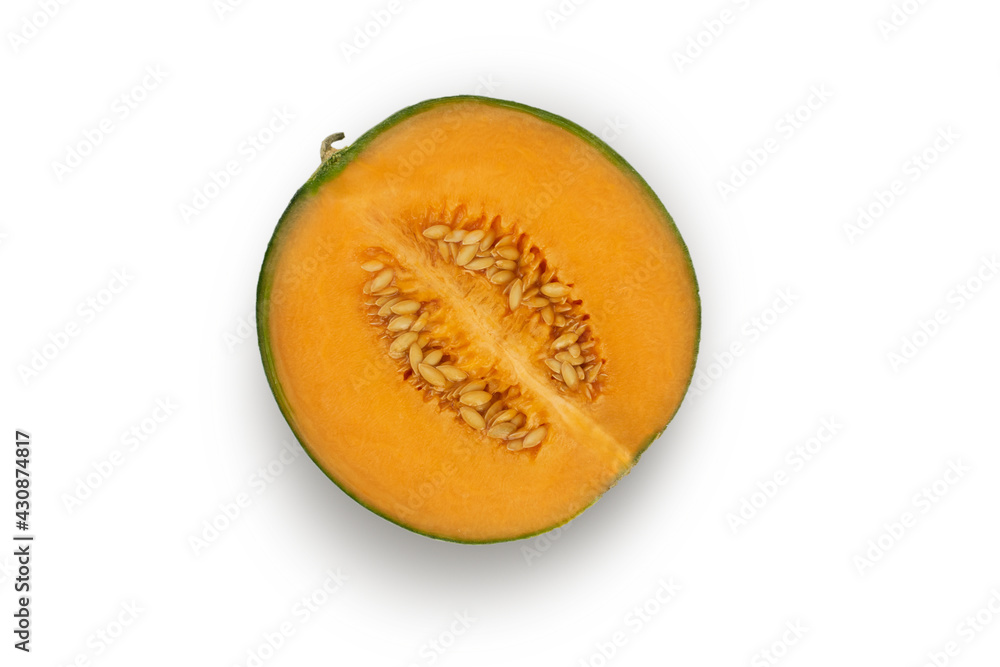 Half of melon isolated on white background. Half of melon isolated on white background.