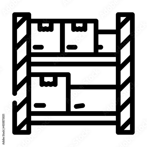 warehouse shelves wholesale line icon vector. warehouse shelves wholesale sign. isolated contour symbol black illustration
