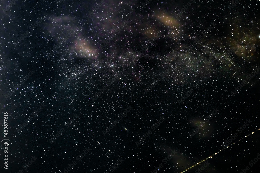 Fototapeta premium Nebulae and stars of the Milky Way galaxy on the night sky. Close-up, night astrophotography