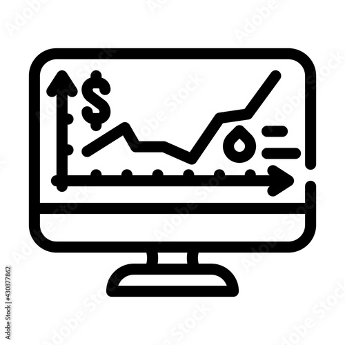 price rise wholesale line icon vector. price rise wholesale sign. isolated contour symbol black illustration