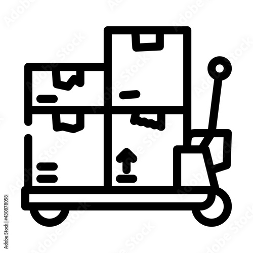 transporter cart wholesale line icon vector. transporter cart wholesale sign. isolated contour symbol black illustration