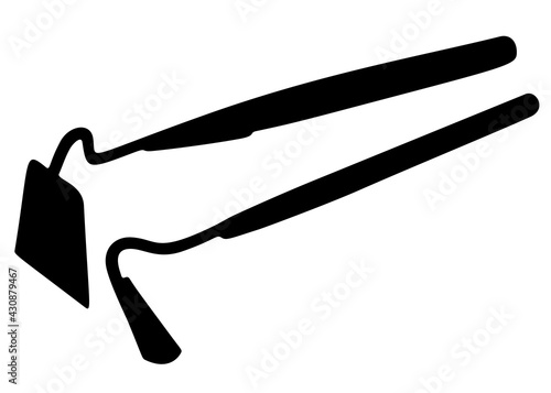 Hoe for agriculture and garden. Vector image.