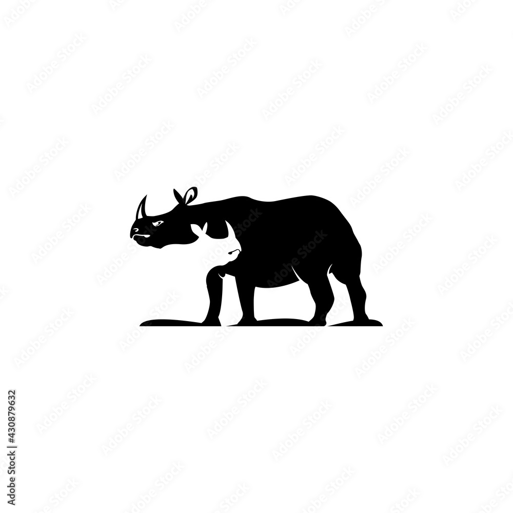 Two Rhino Illustration