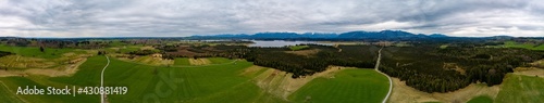 Drohnenaufnahme, Staffelsee, Murnau, Panorama, Bayern, Deutschland 