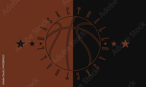 Colored basketball poster