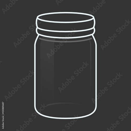 Jar Outline Vector, Jar Preserve, Jam Preserve, Outline of Jar, Glass Jar Vector, Glass Bottle, Vector Illustration