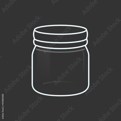 Jar Outline Vector, Jar Preserve, Jam Preserve, Outline of Jar, Glass Jar Vector, Glass Bottle, Vector Illustration