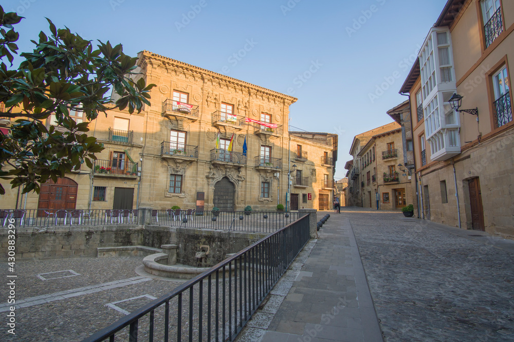 City hall Briones medieval village in  La Rioja Spain