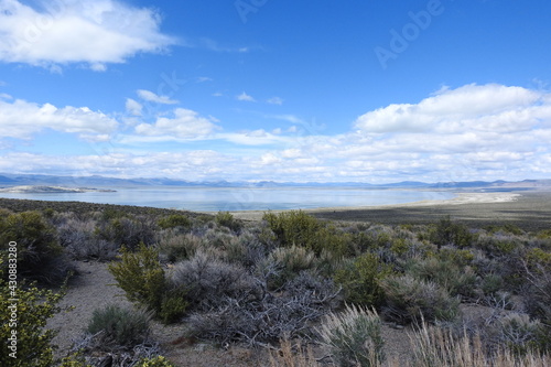 Beautiful view of Mono Lake nestled within the Eastern Sierra Nevada Mountains, California. 