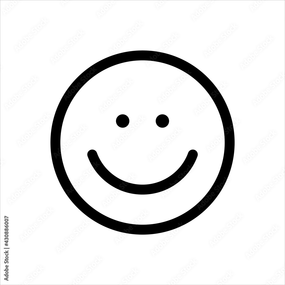 Fototapeta premium The isolated object on a white background. Smile. Linear Black Outline Sign Mobile Concept Web Design Happy Symbol Vector illustration.
