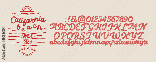 Vintage Brush Script Modern Alphabet. Retro Typeface.