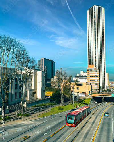 Obraz na płótnie Cityscape of the city of Bogota, Colombia located in South America w salonie