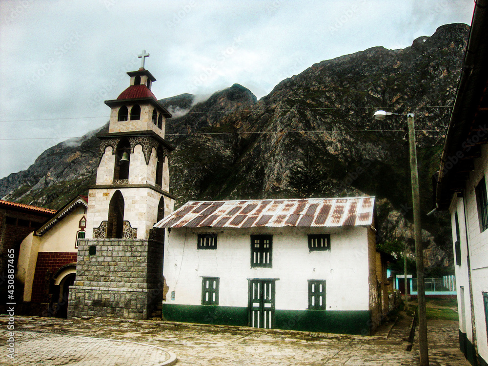 church in the village of the mountains, andes of lima peru