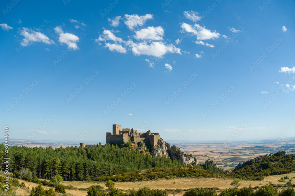 Loarre in Huesca province Aragon Spain on August 19, 2020 view of the castle