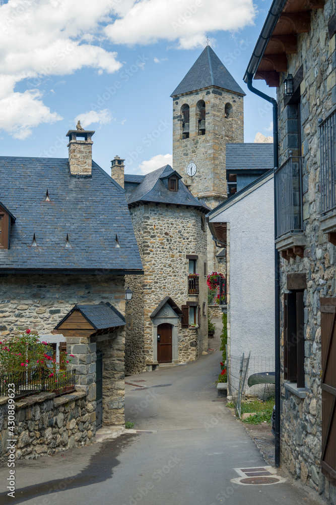 Lanuza Huesca Aragon Spain on August 20, 2020: The village had to be abandoned in the 70's to build the reservoir and has been renovated by the original owners. Lanuza Huesca Aragon Spain on August 20, 2020: The village had to be abandoned in the 70's to build the reservoir and has been renovated by the original owners.