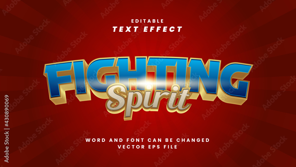 Fighting spirit text effect Fighting spirit text effect