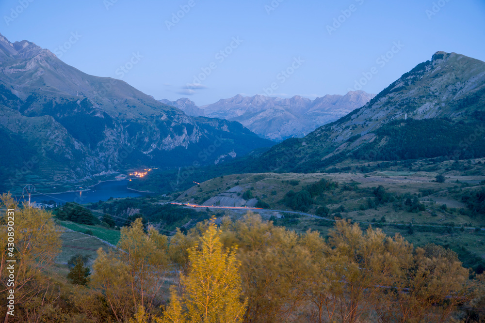 Tena valley and Pyrenees in Huesca Aragon Spain