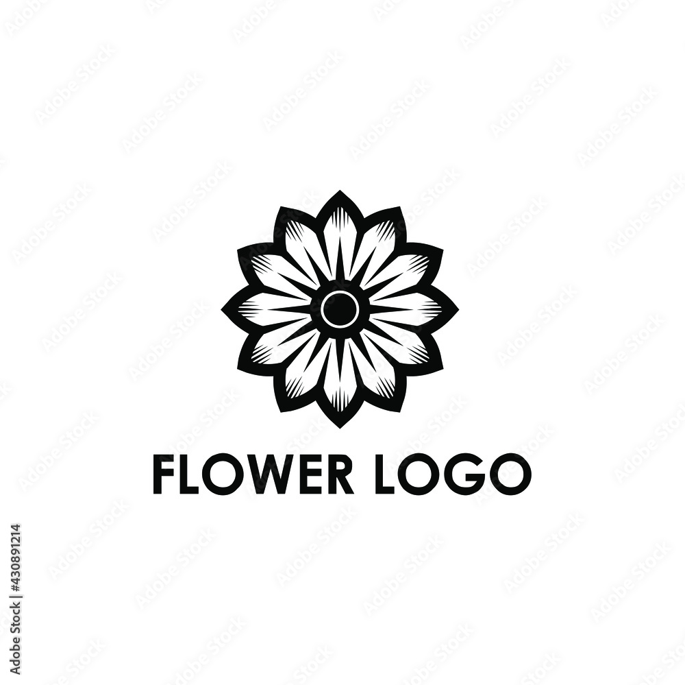 simple flower black symbol icon nature vector logo design simple flower black symbol icon nature vector logo design