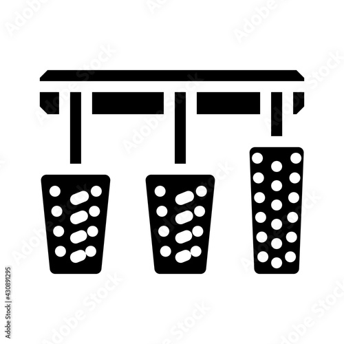 pedals car glyph icon vector. pedals car sign. isolated contour symbol black illustration
