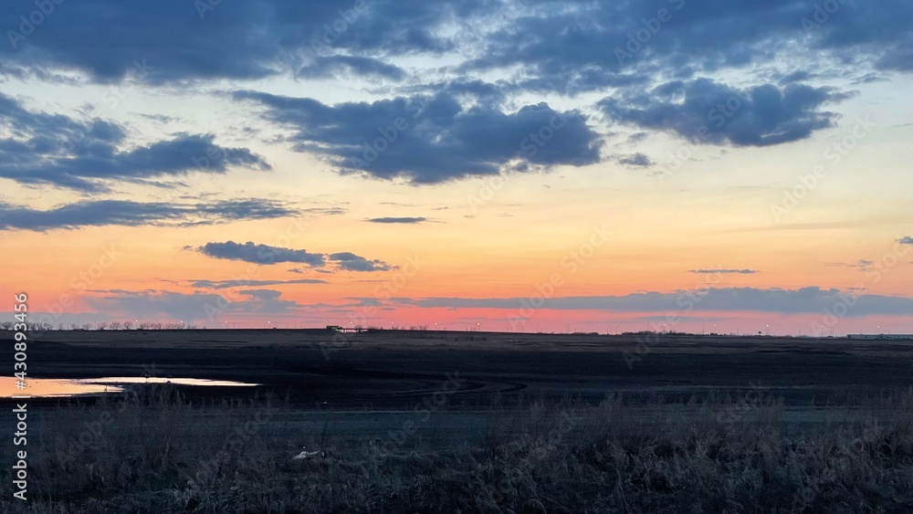 A colorful sunset just outside of Saskatoon, Saskatchewan, Canada A colorful sunset just outside of Saskatoon, Saskatchewan, Canada