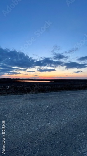A colorful sunset just outside of Saskatoon, Saskatchewan, Canada