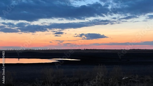 A colorful sunset just outside of Saskatoon, Saskatchewan, Canada